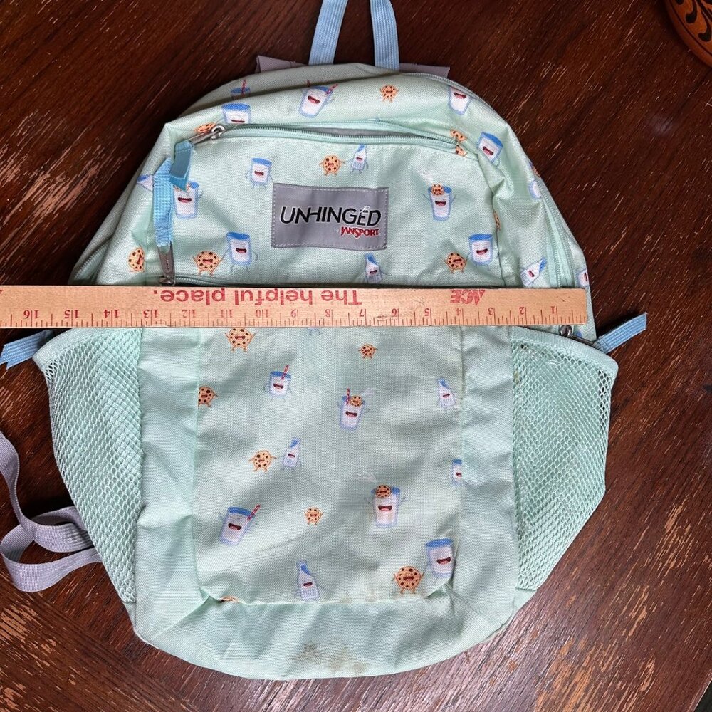 Unhinged By Jansport Mint Backpack With Milk & Cookies Print Adjustable Straps - Picture 14 of 14